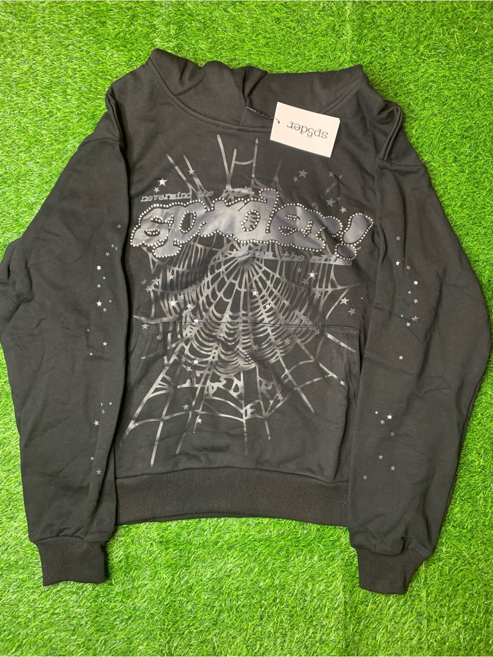 Spiderweb Graphic Black Crewneck Sweater - Spider
